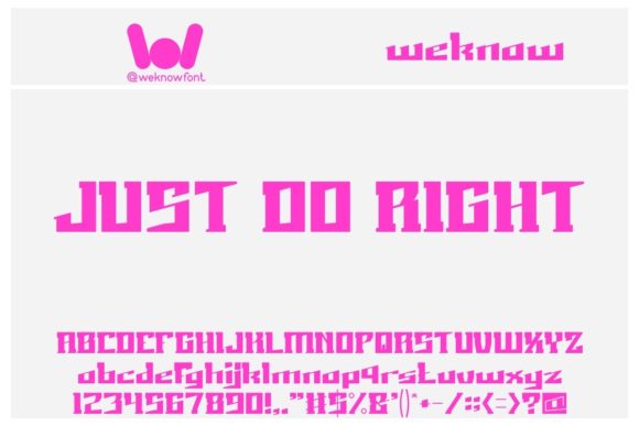 Just Do Right Font for Creative Projects