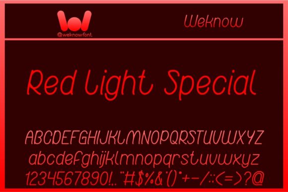Red Light Special Font Review